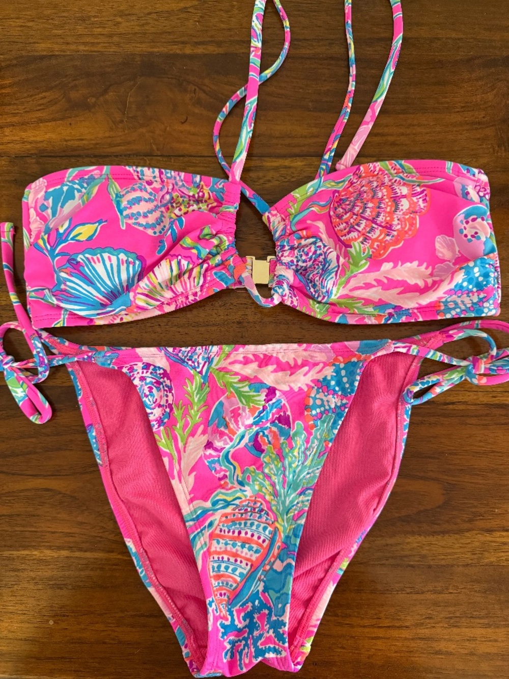 Lilly Pulitzer Pink Seashell Bikini Set Size 6 Two Piece